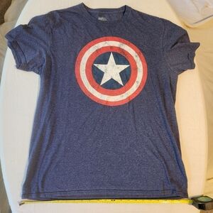 Marvel Navy Captain America Star Tee